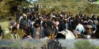 الآلاف يشيعون جثماني رعد وهنادي الزنداني في إب