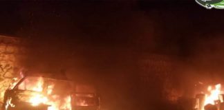 اندلاع حريق هائل في سوق سوداء للمشتقات النفطية بشارع تعز وسط مدينة إب